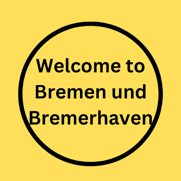 Welcome to Bremen und Bremerhaven vor gelbem Hintergrund